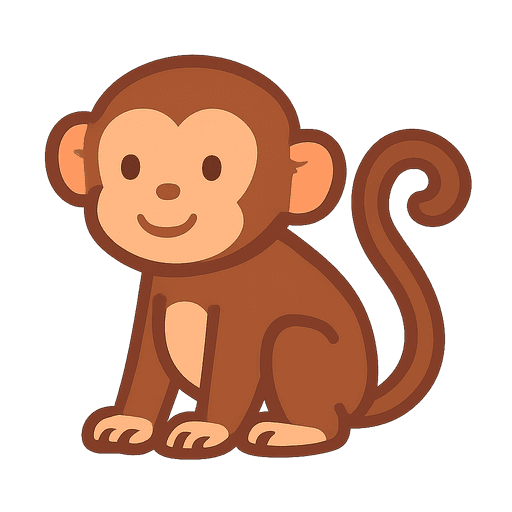 Monkey with the Tamil word குரங்கு