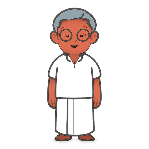 Grandfather with the Tamil word தாத்தா