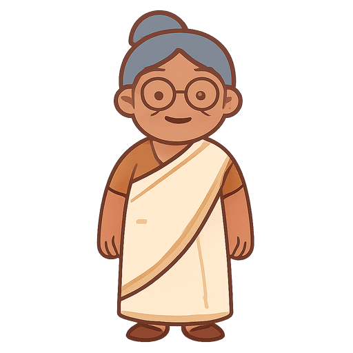 Grandmother with the Tamil word பாட்டி