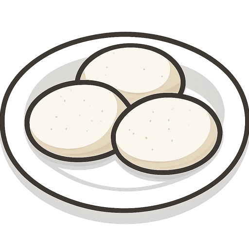 Idli with the Tamil word இட்லி