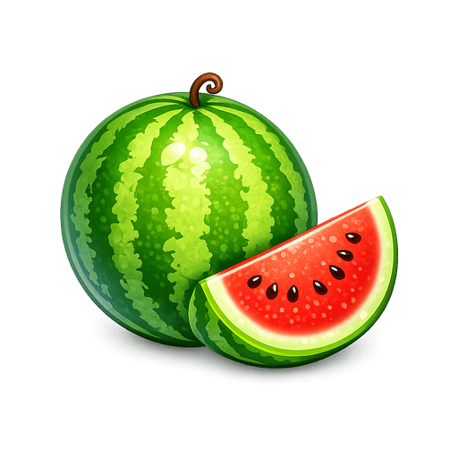 Watermelon with the Tamil word தர்பூசணி