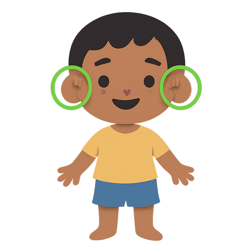 Ear with the Tamil word காது