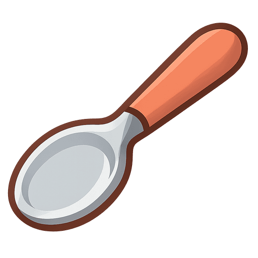 Spoon with the Tamil word கரண்டி