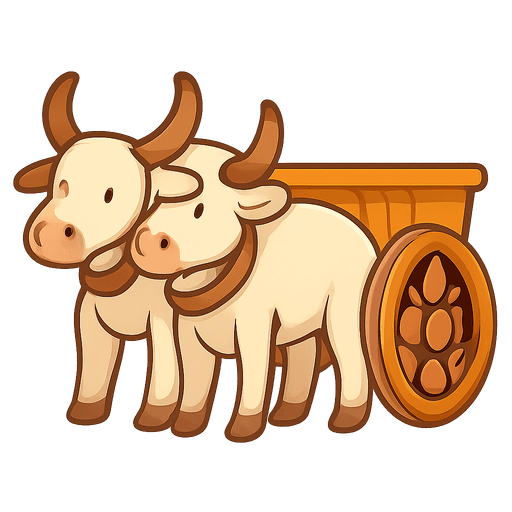 Bullock cart with the Tamil word மாட்டு வண்டி
